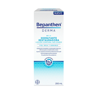 BEPANTHEN DERMA HIDRATANT RESTAURADORA LOCION CORPORAL 200ML <br> STOCK DISPONIBLE SOLO EN QUITO, PARA OTRAS PROVINCIAS VÍA SERVIENTREGA